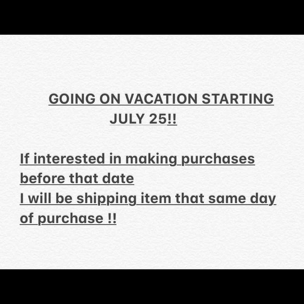 Vacation coming soon